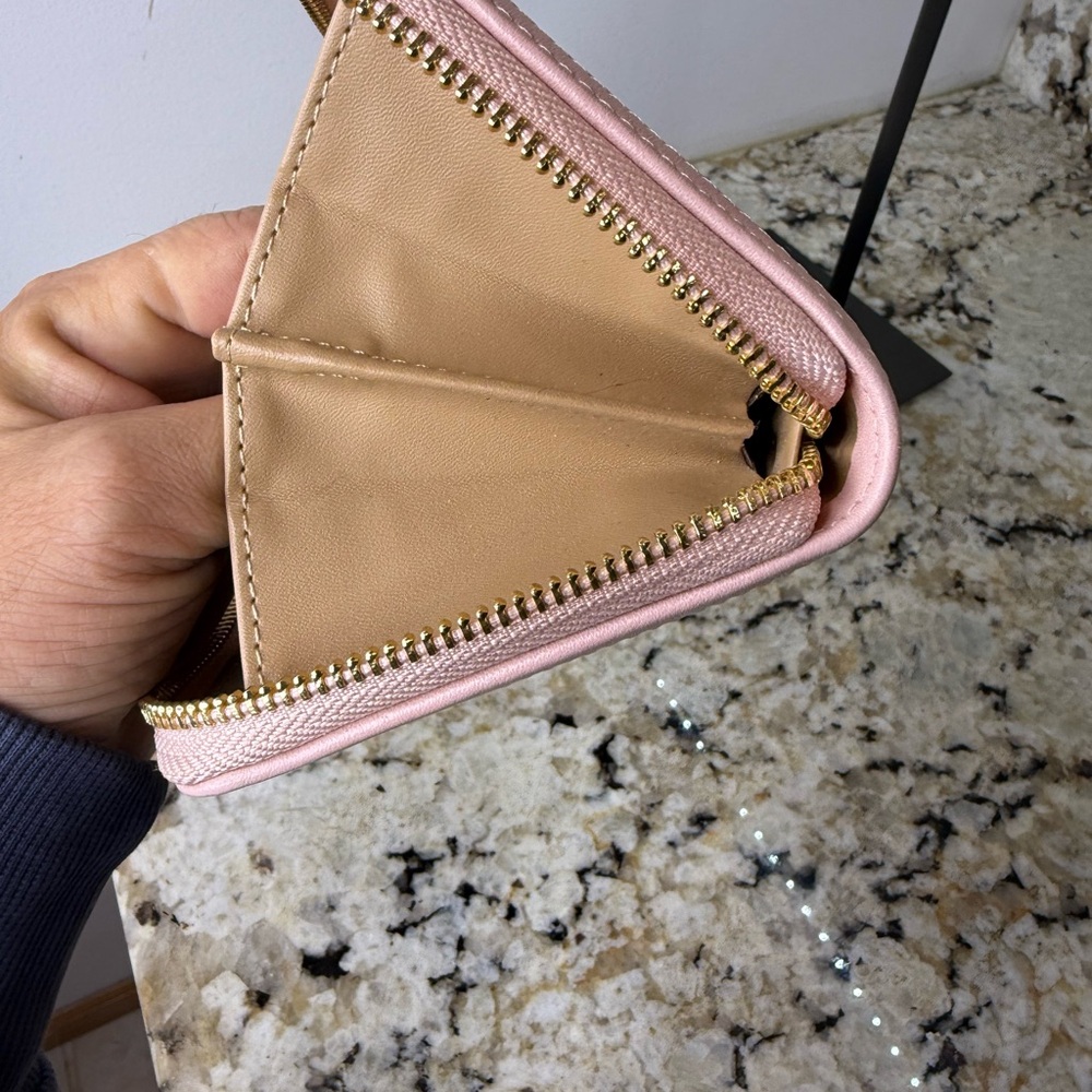 Love Moschino Portafogli Pu Rosa Zip Around Wallet Like New - Picture 10 of 14